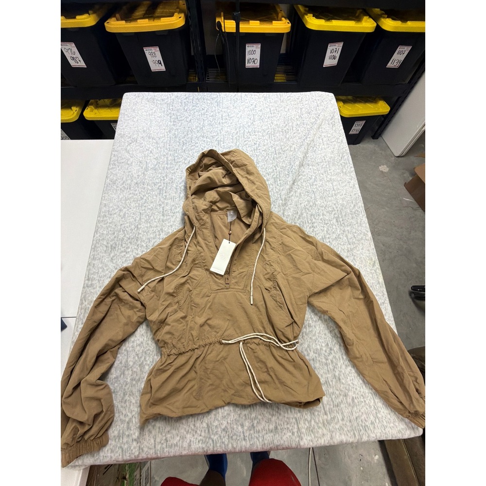 CALIA Hooded Windbreaker Tan Brown‎ Water Repellent Jacket WAX14309 Womens S NEW